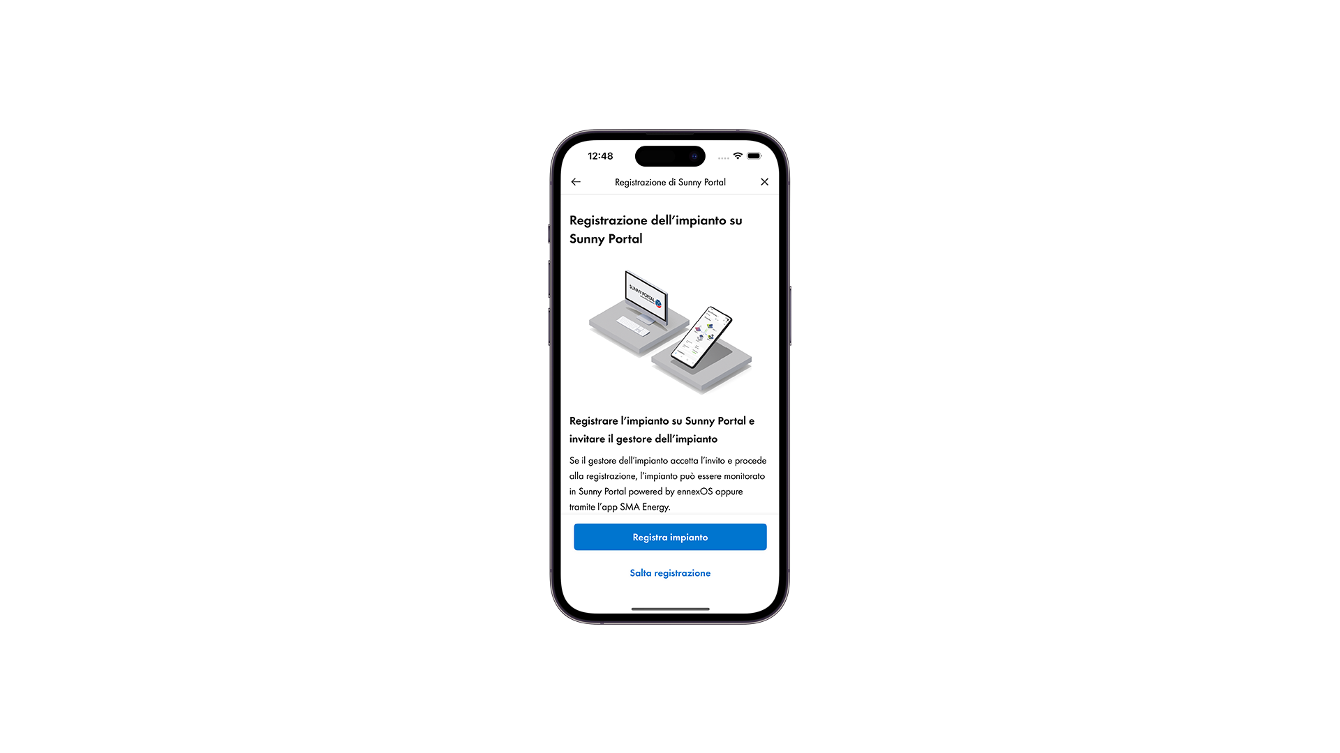 Registrazione su portale